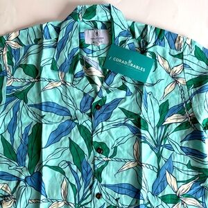 Cora Spearman Hawaii Men's Medium‎ Rayon Short Sleeve Hawaiin Floral Button Up